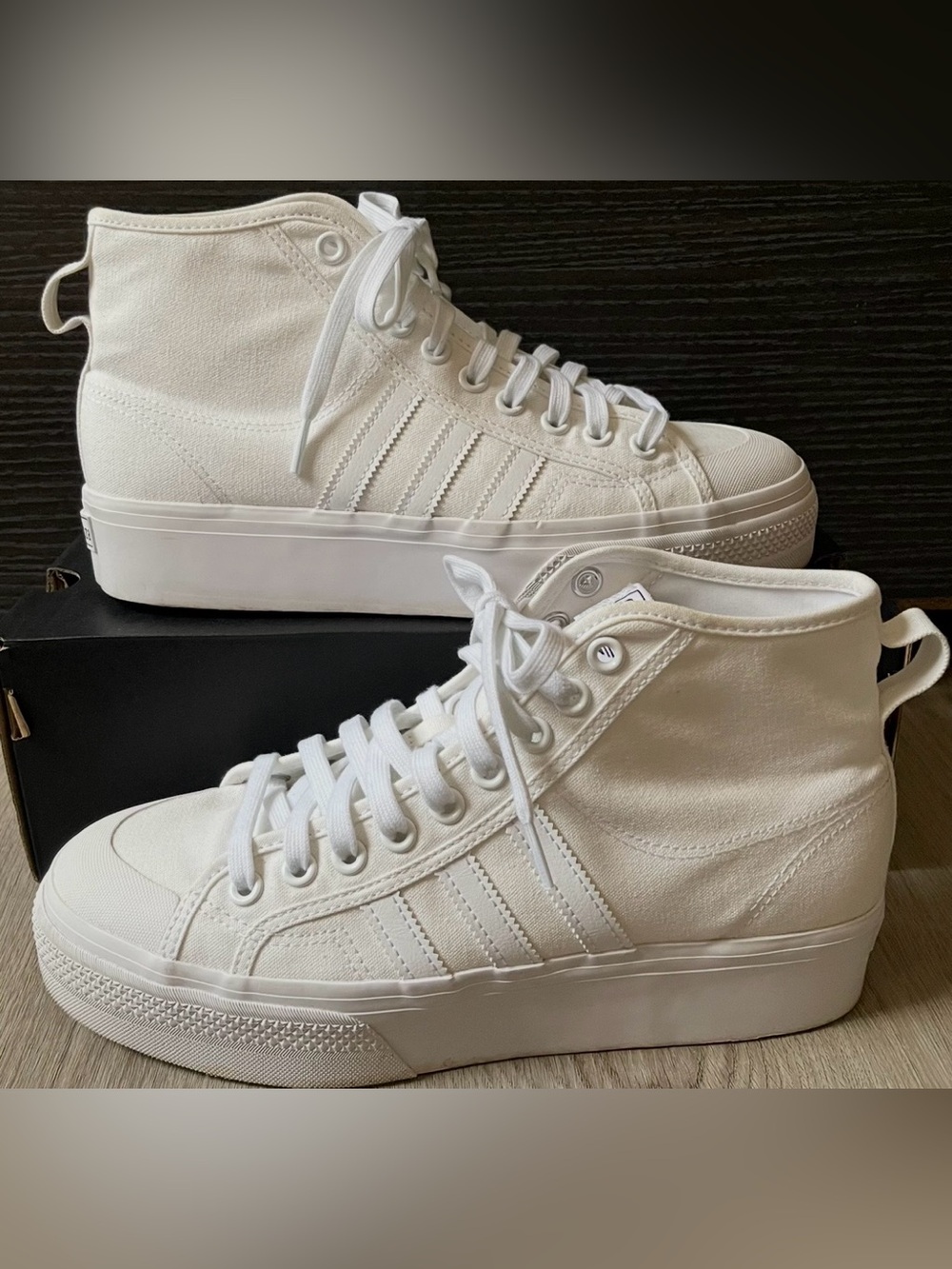 Adidas Nizza Platform High Top White Sneakers - Women’s 11 / Men’s 10